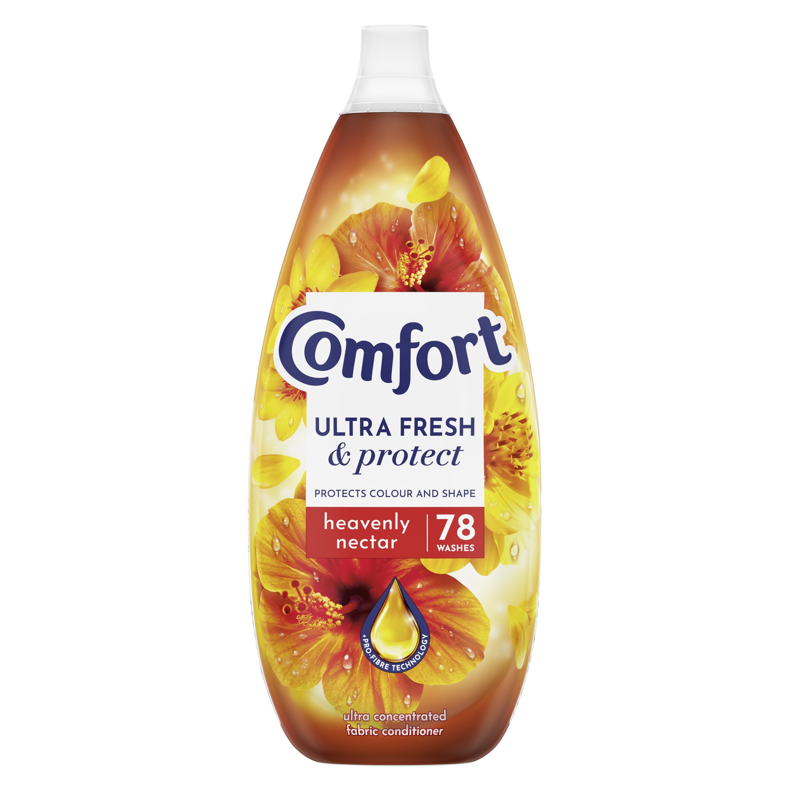 Comfort Ultra Fresh & Protect Heavenly Nectar Fabric Conditioner with Pro-Fibre Technology Protects Colour and Shape 78 washes (1.17 L)