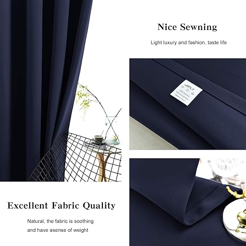 Miniatura 115 de Cortinas Opacas para Dormitorio con Aislamiento Térmico de Ojales Sólidos para Ventana Extra Anchas para Puerta Corredera, Juego de 2 Paneles de