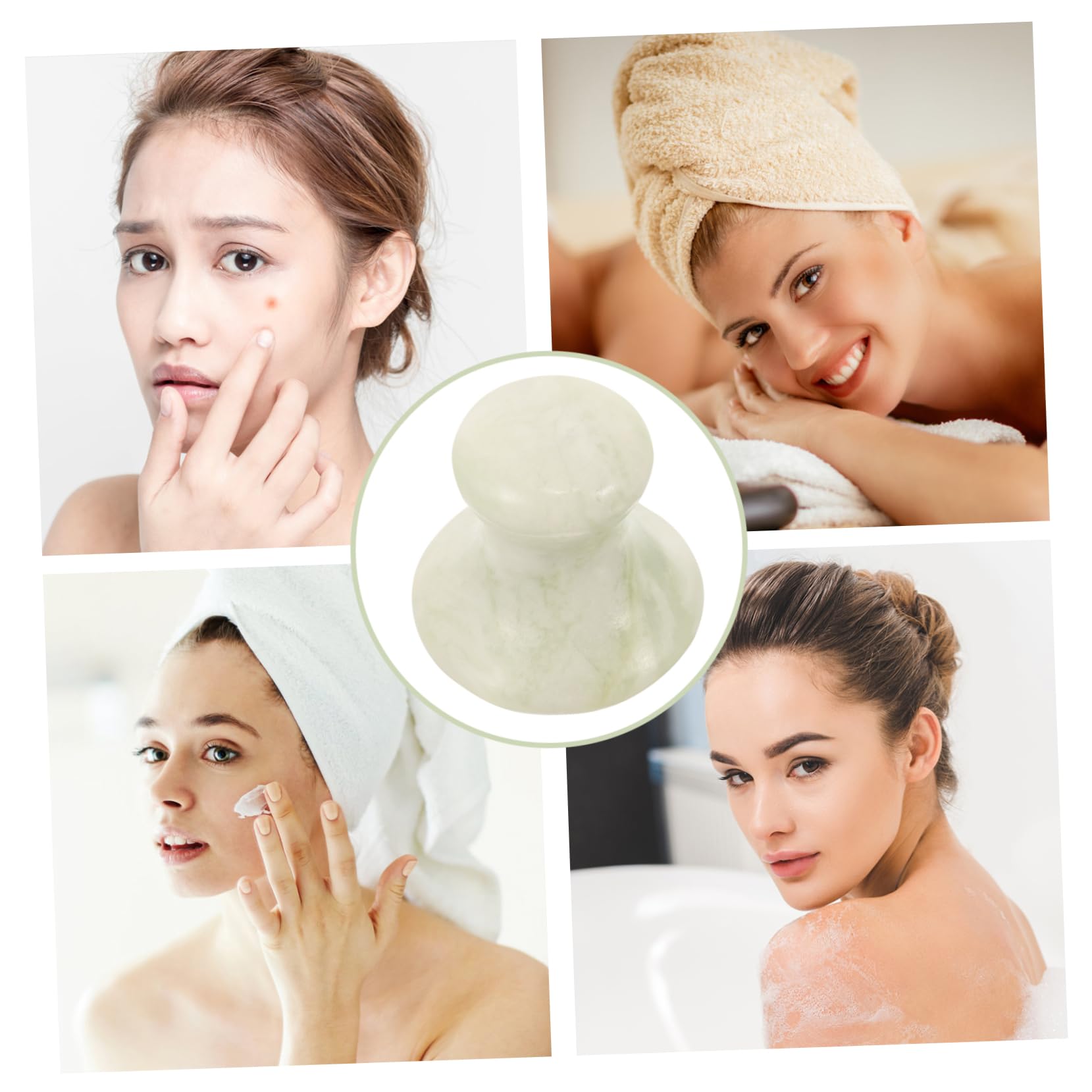 MAGICLULU 4 Piezas Masajeador Piedras En Forma Seta Las Herramientas Herramienta Cara Raspando Piedra Masajeador Facial Con Forma Seta Perder Jade Rostro
