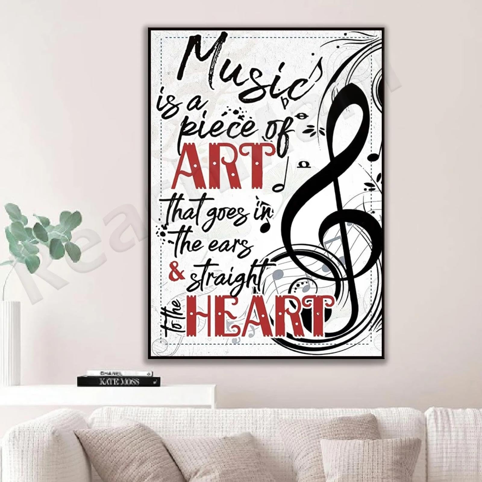 BMGKYAGL POSTER CON CITAZIONE MUSICALE, POSTER DI ARTE MUSICALE, REGALO PER INSEGNANTE DI MUSICA E PIANOFORTE, DIRETTORE DI BANDA, POSTER MUSICALE, 50x70cmx3 cornice