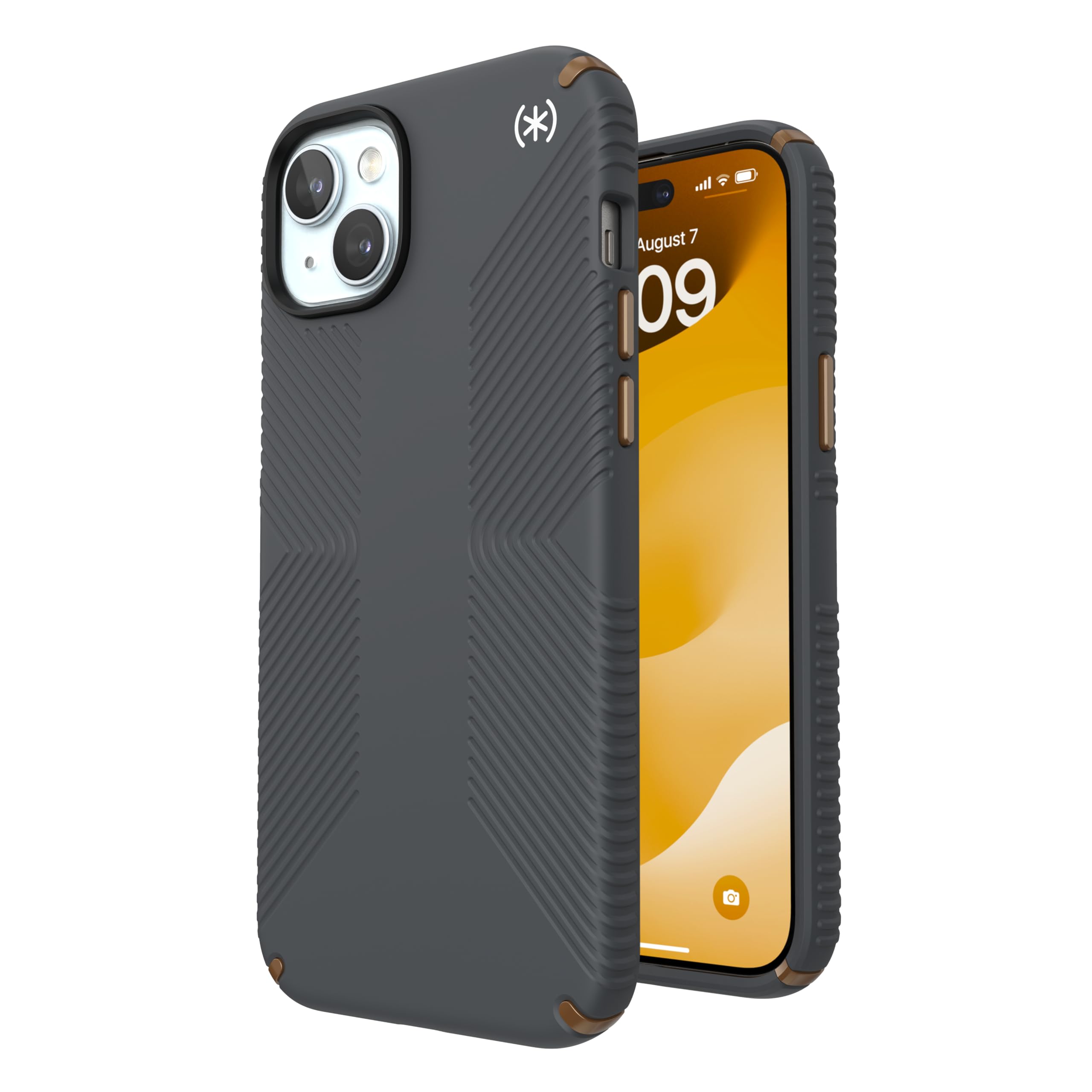 Speck Presidio2 Grip - iPhone 15 Plus Case, 6.7 inch - Grey/Bronze