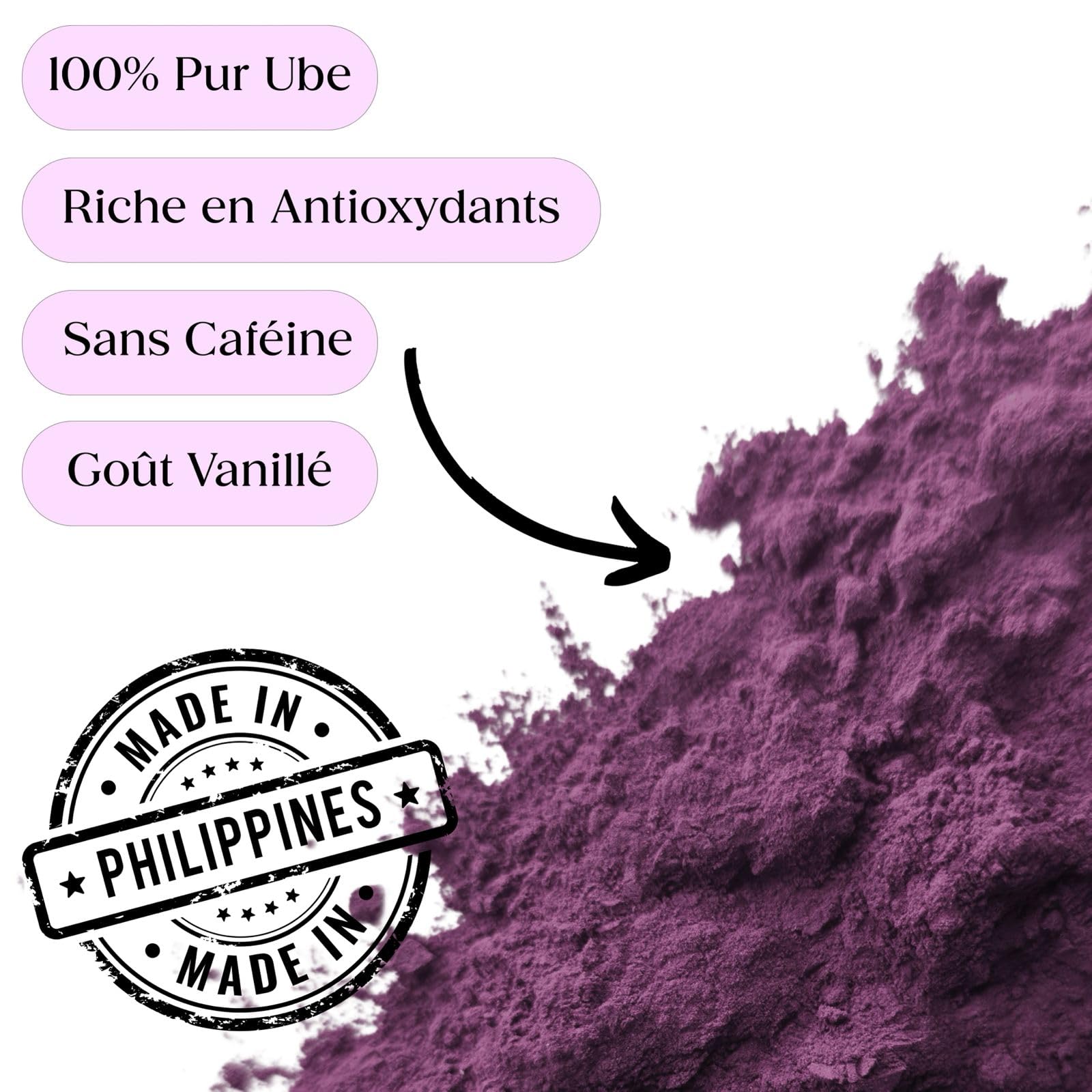 Proszek z Ube ◈ 50 g ◈ 100% czysty, naturalny proszek z ube ◈ Jakość premium ◈ Gwarantowane pochodzenie: Filipiny ◈ Bez dodatków i barwników ◈ Wegański i bezglutenowy ◈ Idealny do napojów i wypieków