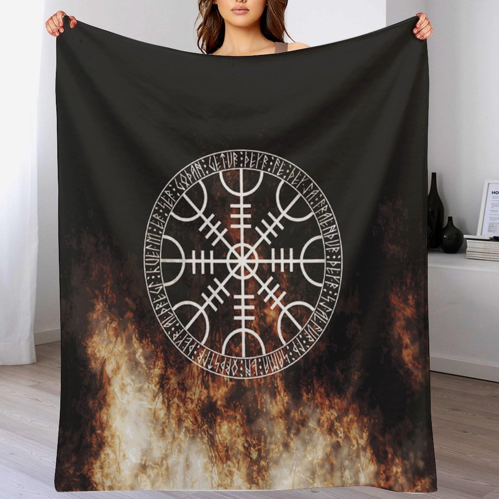 Couverture polaire viking chaude contre le froid, lavable en machine