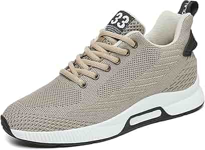 BMINFEE Mannen Lift Sneakers Sportschoenen Onzichtbare Hoogte Toenemende 2.6 Inch Taller Lift Schoenen Mesh Ademend Outdoor Casual Schoenen Lace up, Grijs, 41.5 EU