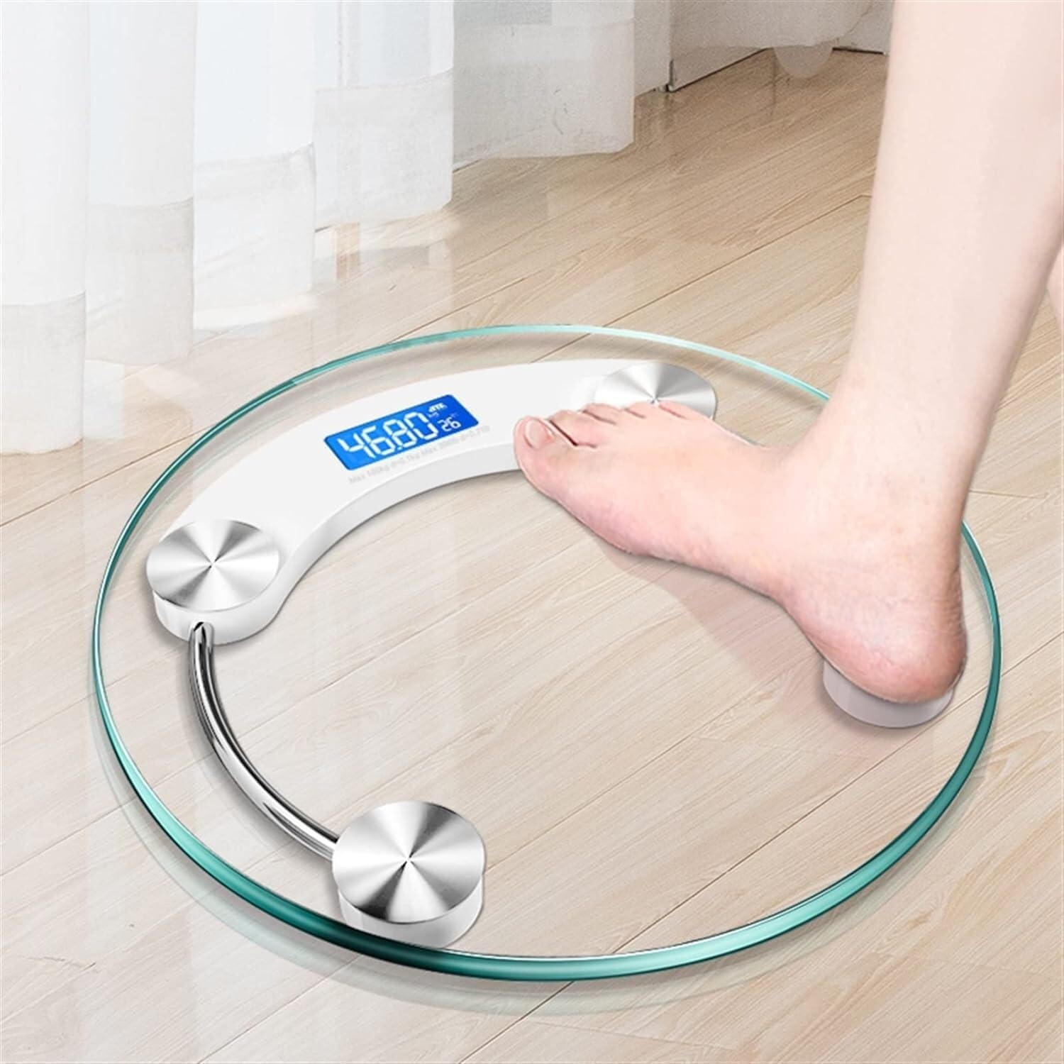 Báscula De Baño Digital Báscula Transparente LCD Electrónica Digital Báscula De Baño Báscula De Peso Multifuncional Control De Peso(Blue)