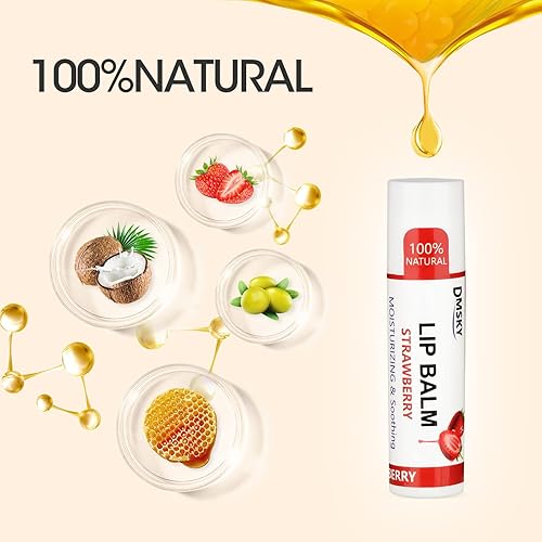 Miniatura 3 de DMSKY Paquete de 30 bálsamos labiales de vitamina E a granel con aceite de coco, ingredientes 100% naturales, tratamiento hidratante labial,