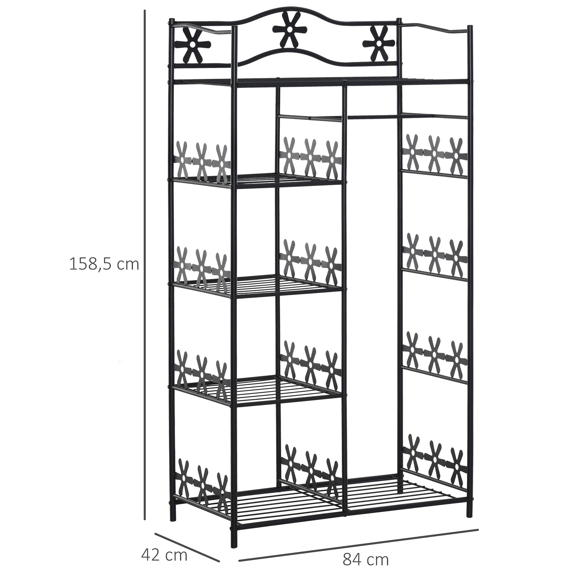 HOMCOM Armario con Cortinas 84x42x159 cm Negro