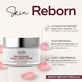 Retinol & Vitamin E Daily Face Moisturiser - Repairs & Moisturizes, Reduces Wrinkles & Smooths, Anti-Aging Day Cream, Cruelty Free Korean Skincare For All Skin Types - 1.69 ml