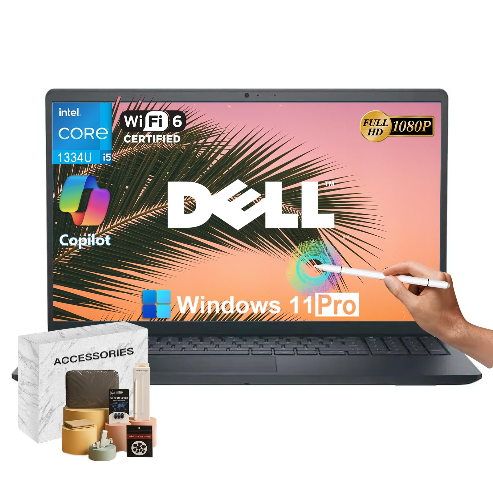 Inspiron 15 3530 Touchscreen Laptop Computer - 64GB RAM, 2TB SSD, Intel 10-Core i5 1334U(up to 4.6GHz), 15.6'' FHD IPS, Intel UHD Graphics, Win 11 Pro, Wi-Fi 6, HDMI, w/Accessories