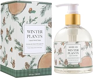 ROMIIE ZOI Christmas Liquid Hand Soap with Gift Box - Winter Plants, Infused with Winter Pine Scent - 260ml/ 9 fl.oz