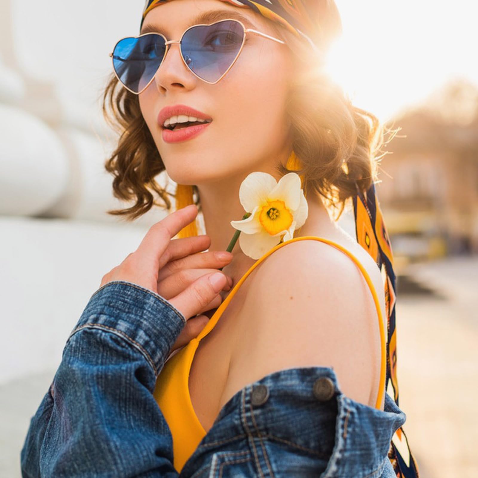 Kelens Heart Sunglasses Men's Polarised Metal Frame, Women's Festival Accessories Sunglasses Heart - Image 3