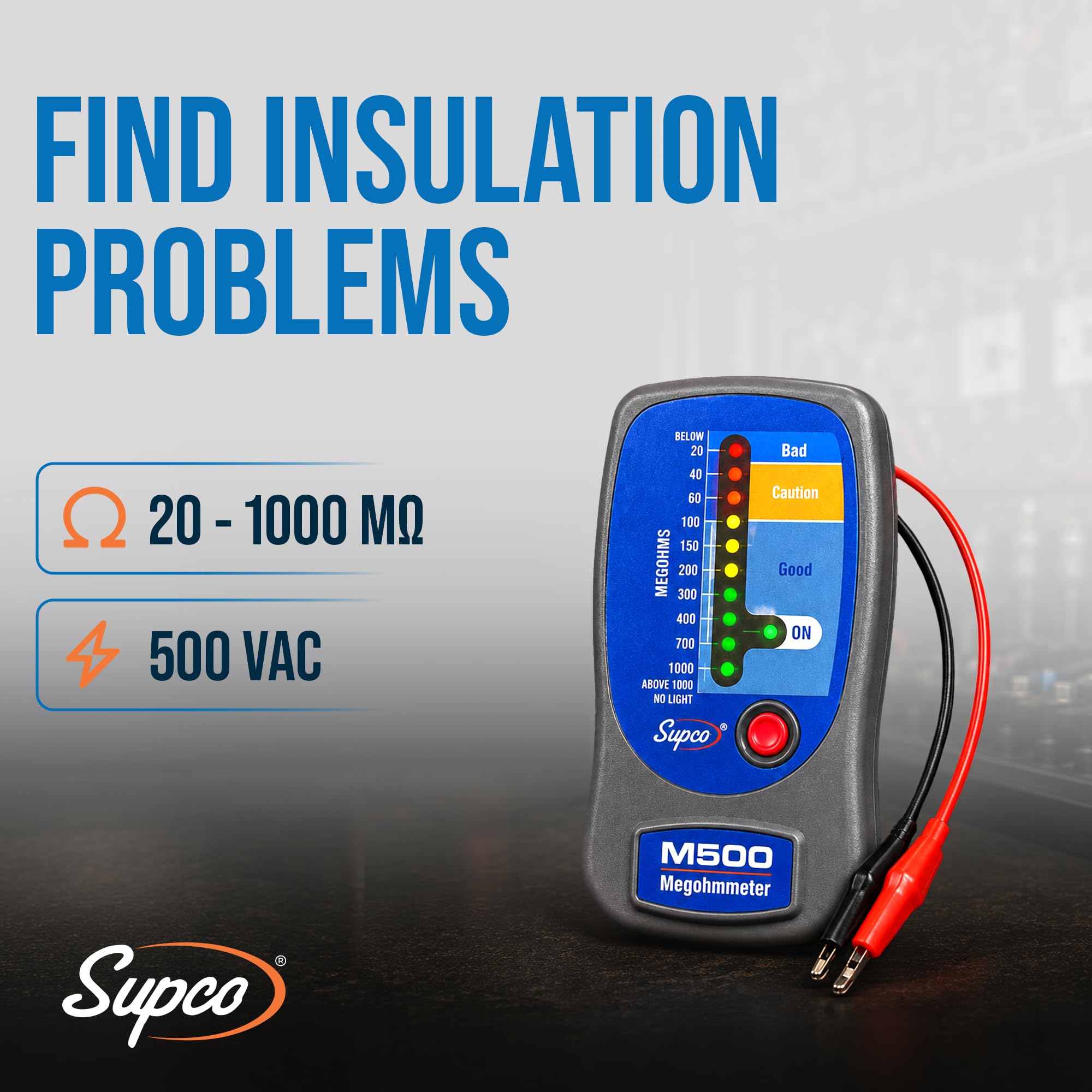Supco M500 Electronic Megohmmeter, 0 to 1000 Megohms — Amazon image 2