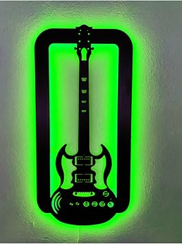 dekoraven Gitar Led I kl  Ah ap Dekoratif Tablo ye il