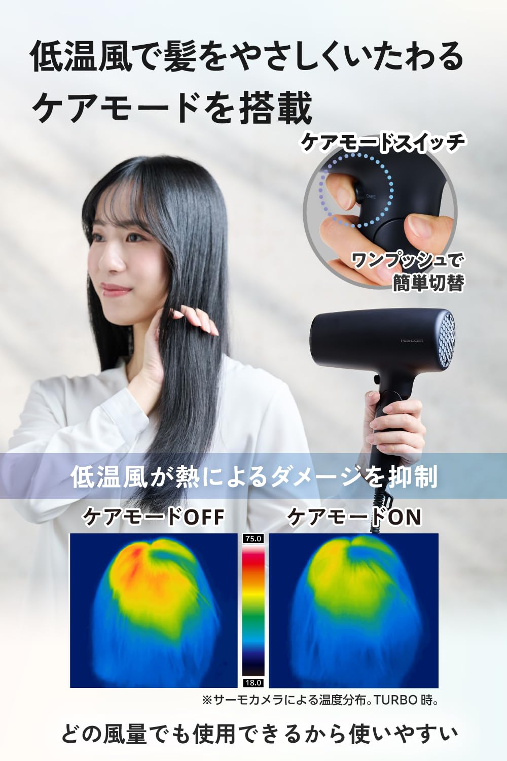 Amazon | テスコム (TESCOM) ドライヤー プロテクトイオン 大風量 速乾