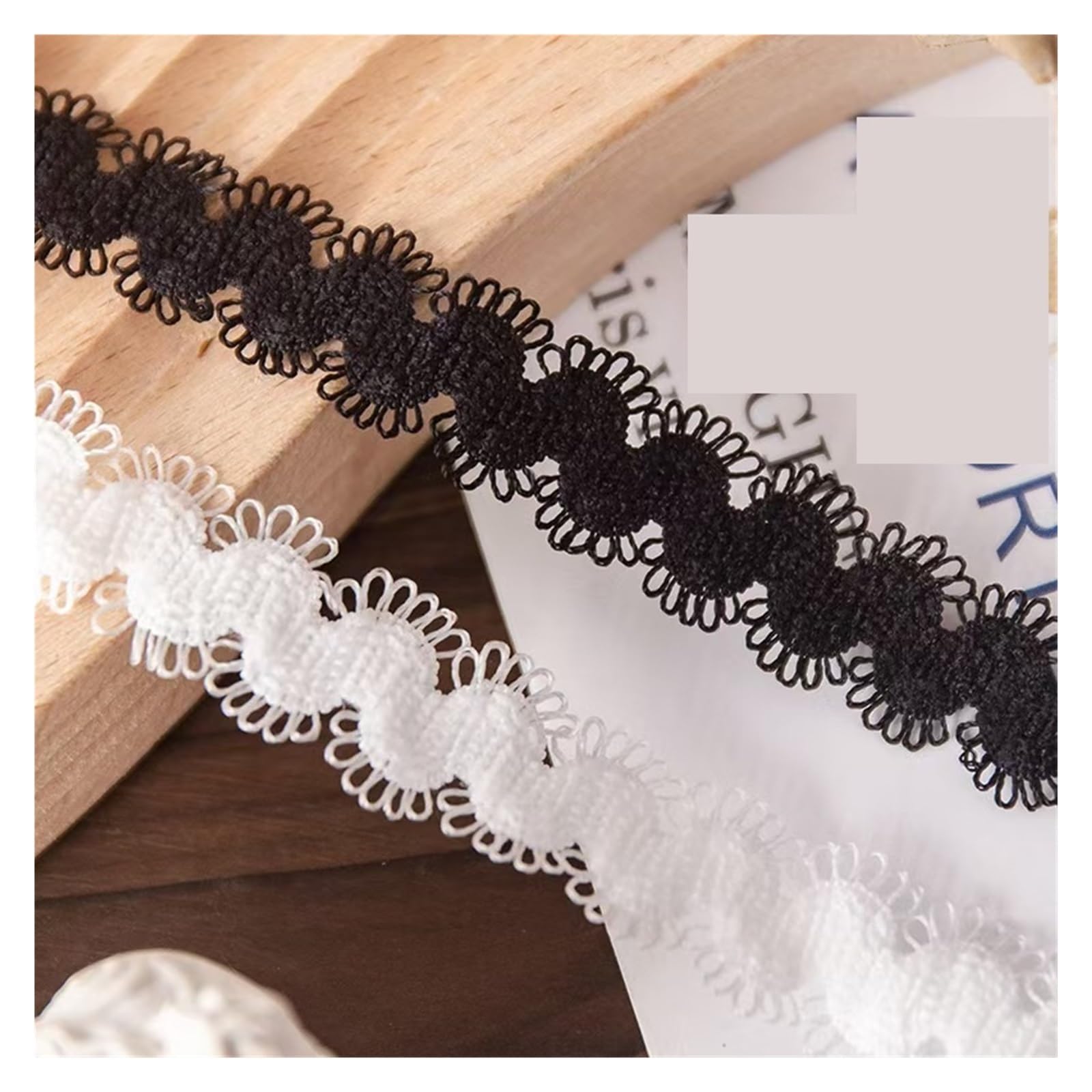 Cinta de encaje, tela de encaje, cinta de encaje elástica, cinta de borde de encaje, cinta decorativa para álbumes de recortes, decoración de boda (blanco)