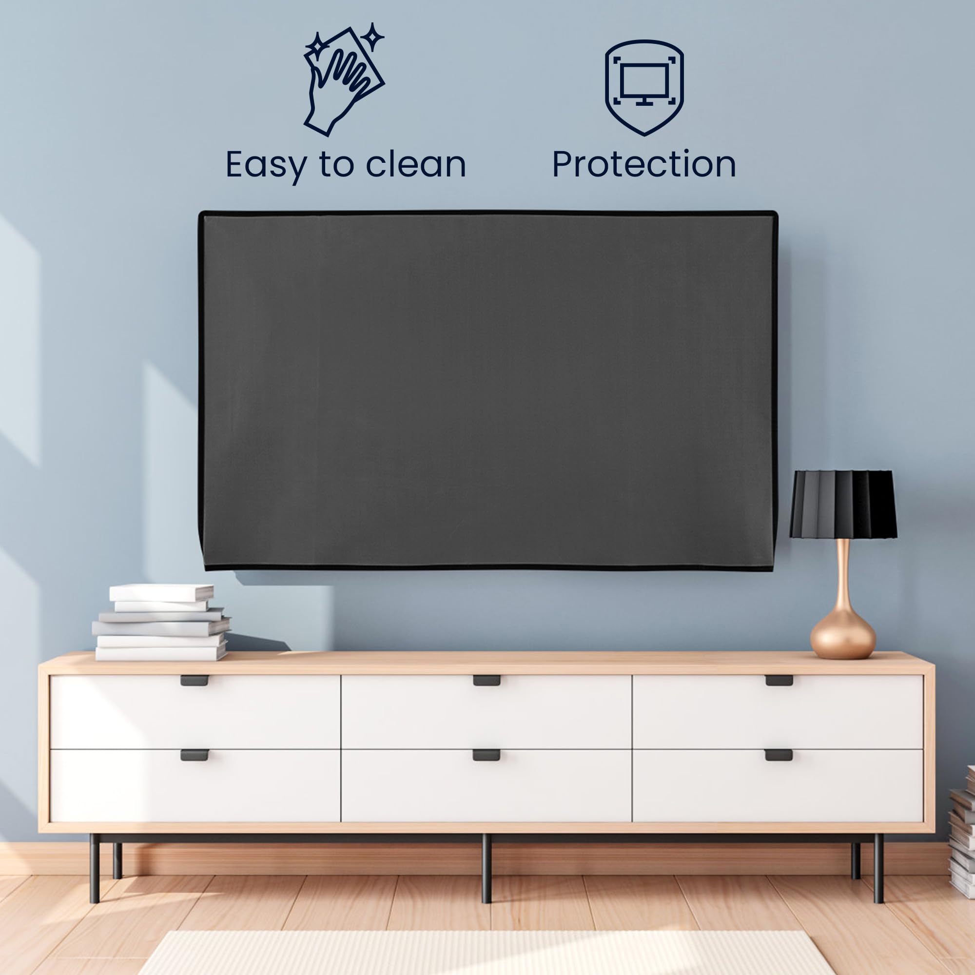 kwmobile Housse écran TV compatible 75" TV Protection écran télévision gris foncé