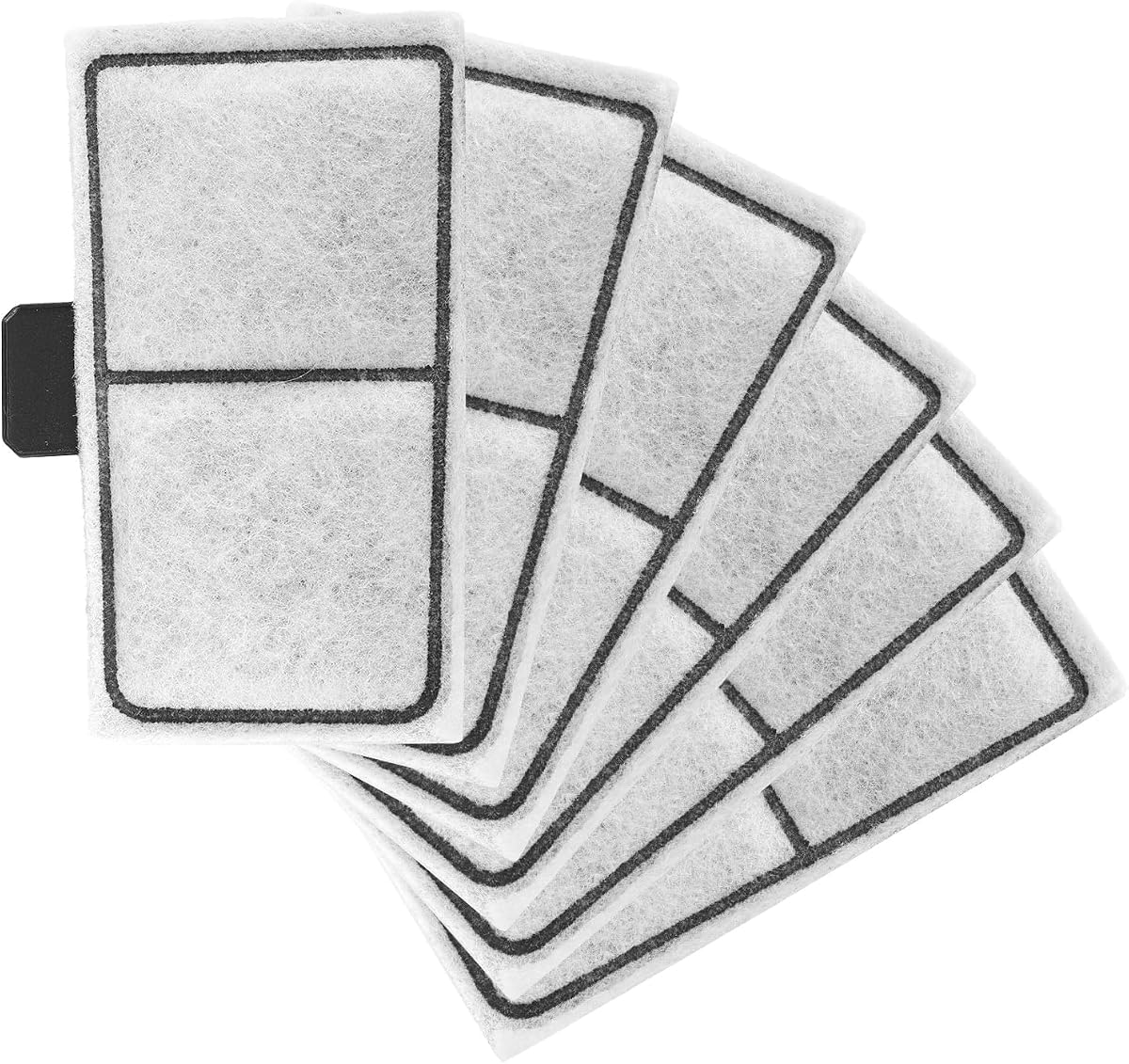 Paquete de 6 cartuchos de filtro para la aleta superior EF-S y BF5 BETTAFLO, medios de filtro de acuario de repuesto de 3.7x2.1 pulgadas con carbón activado para la filtración de agua del tanque de peces