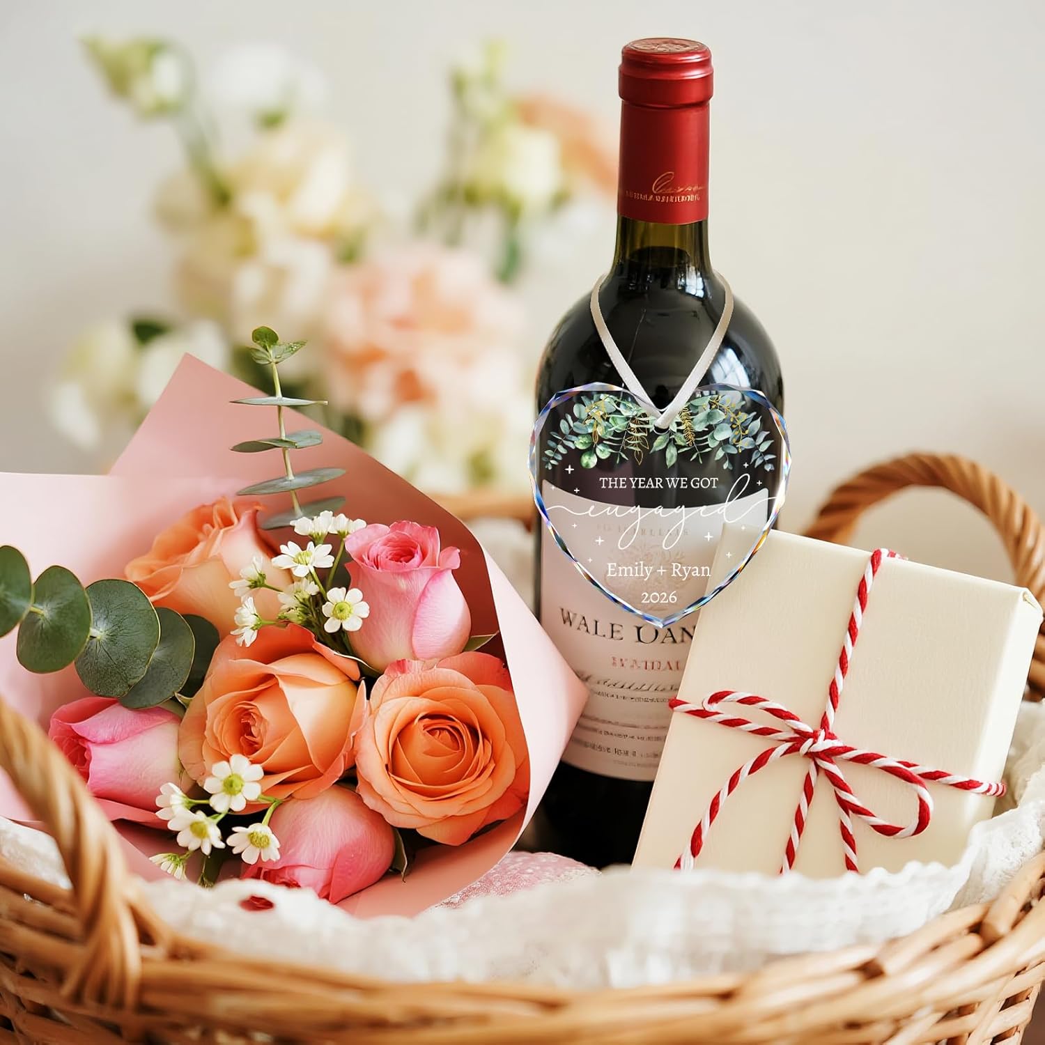 Engagement Ornament 2026 - Engagement Gifts for Couples - Personalized Engaged Ornament for Xmas Tree, Women, Fiance, Her - Bride to Be Gifts, Crystal Glass Engagement Christmas Ornaments - Image 6