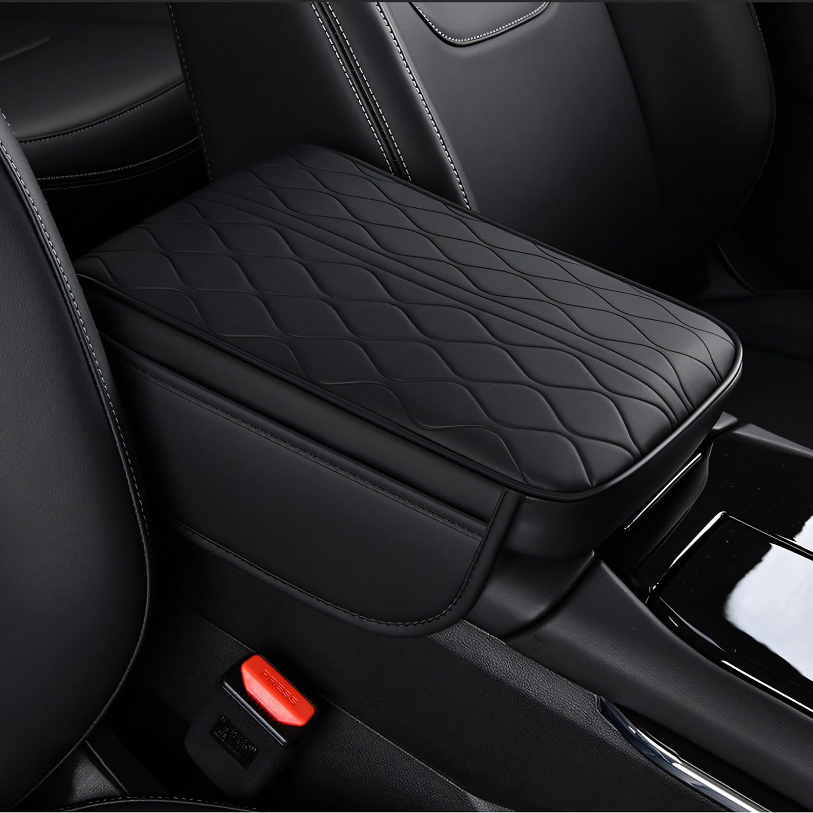 UWQXJJICP Car Armrest Box Mat, for Dacia Logan/Logan MCV/Logan MCV Fiskal/Logan MCV Leather Waterproof Center Console Pad Car Armrest Box Cover Protector Comfortable Decor Accessories,B