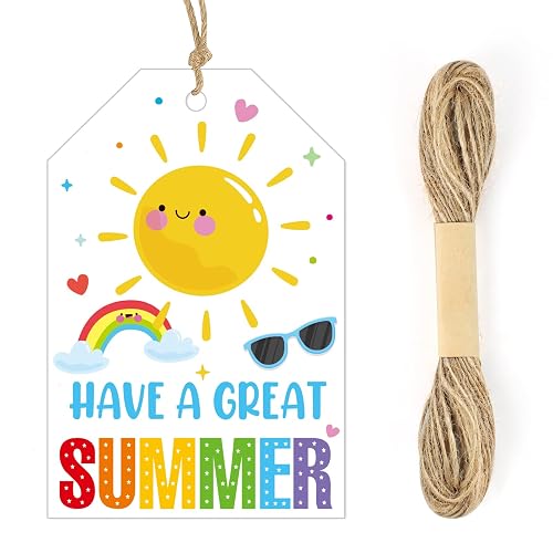 50 PCS Summer Gift Tag with String Happy Summer Party