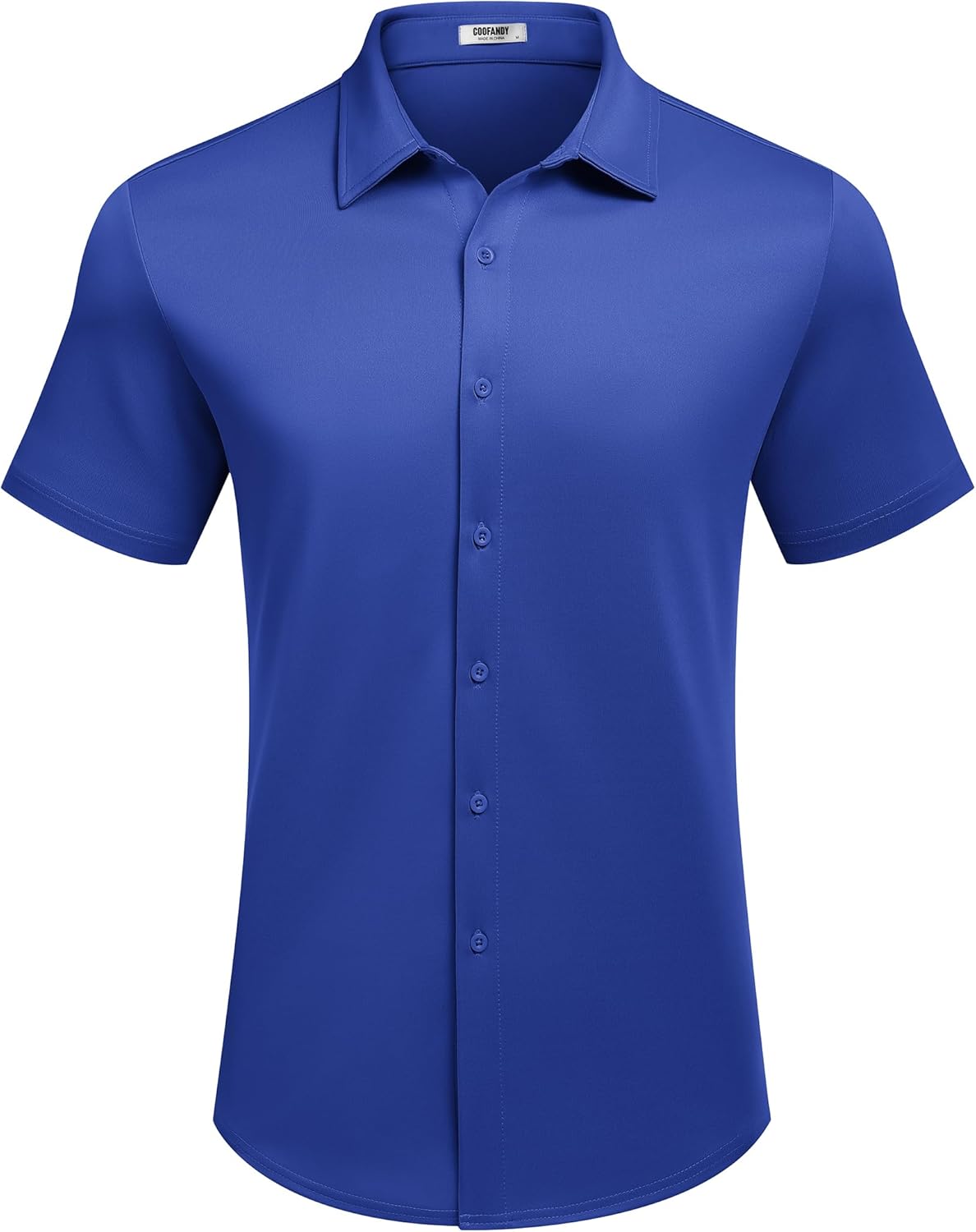 COOFANDY Mens Casual Wrinkle Free Shirts Short Sleeve Button Down Summer Stretch Dress Shirt - Image 2