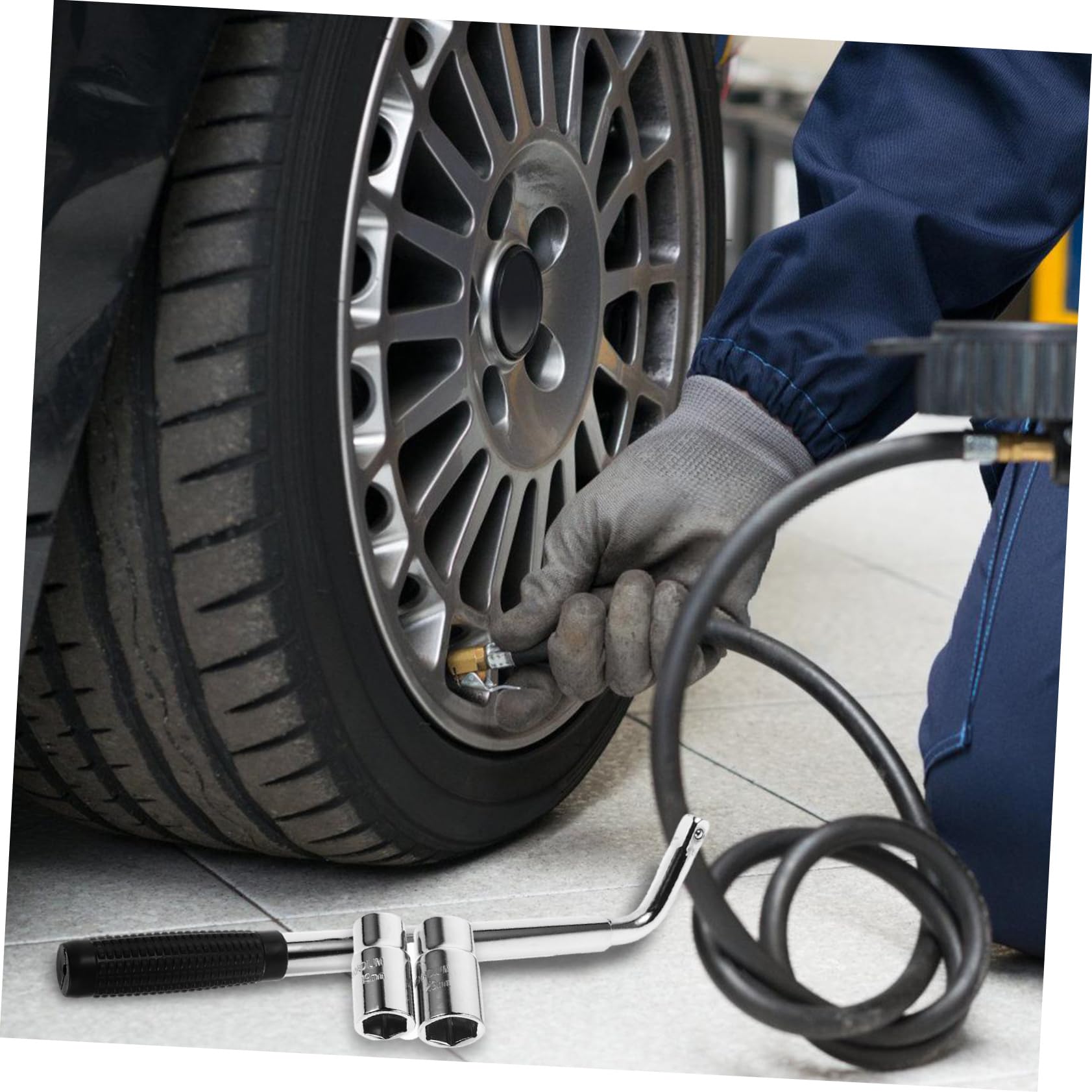 Cabilock Chiave Cricchetto per Rimozione Pneumatici Manovella per Cric Auto Accessorio Leggero e Compatto per Martinetti da Pavimento e Kit di Emergenza