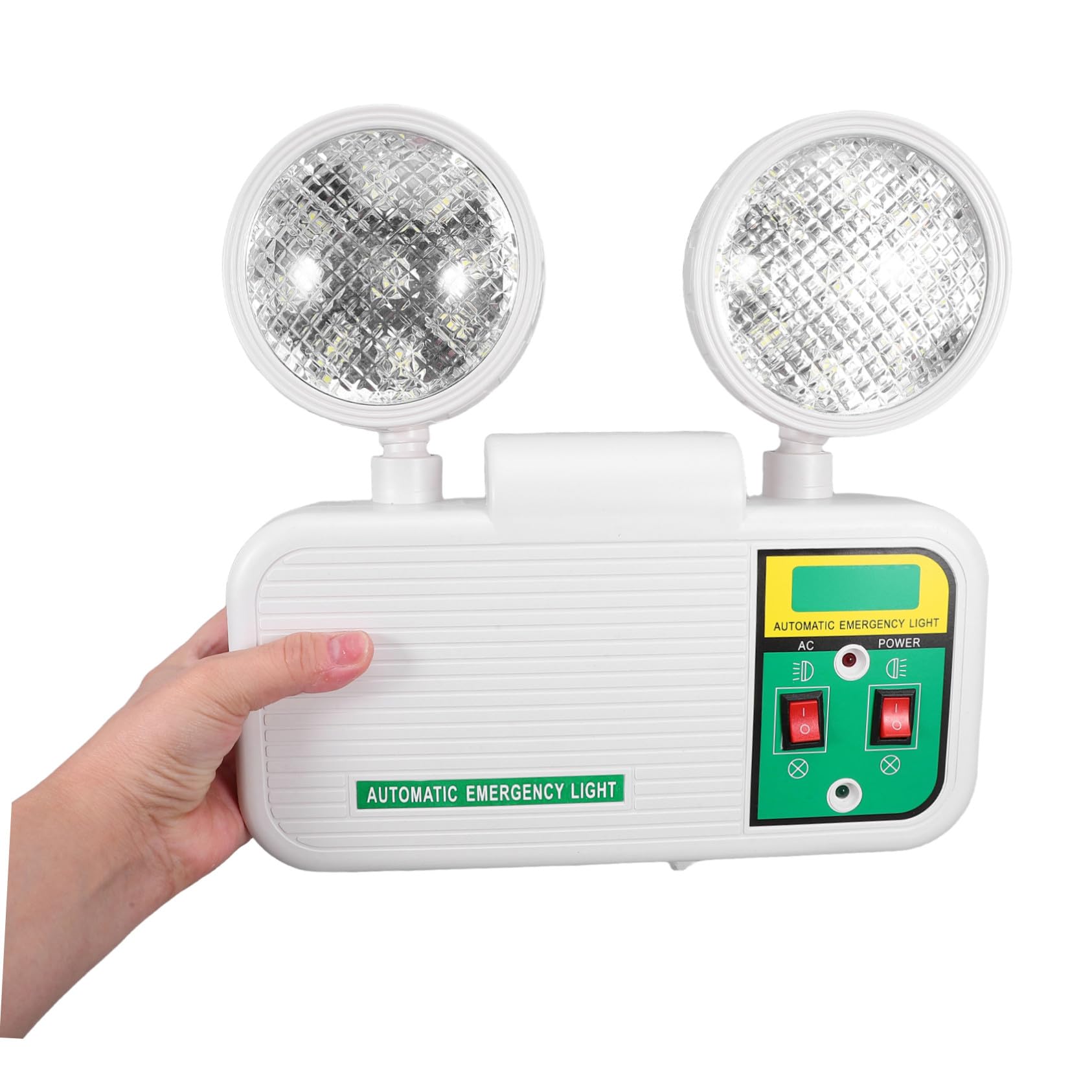 Gatuida Iluminación de Emergencia LED de Doble Cabezal Luz de Emergencia de Montaje Pared Brillante para Pasillos Hoteles Escuelas Recargable