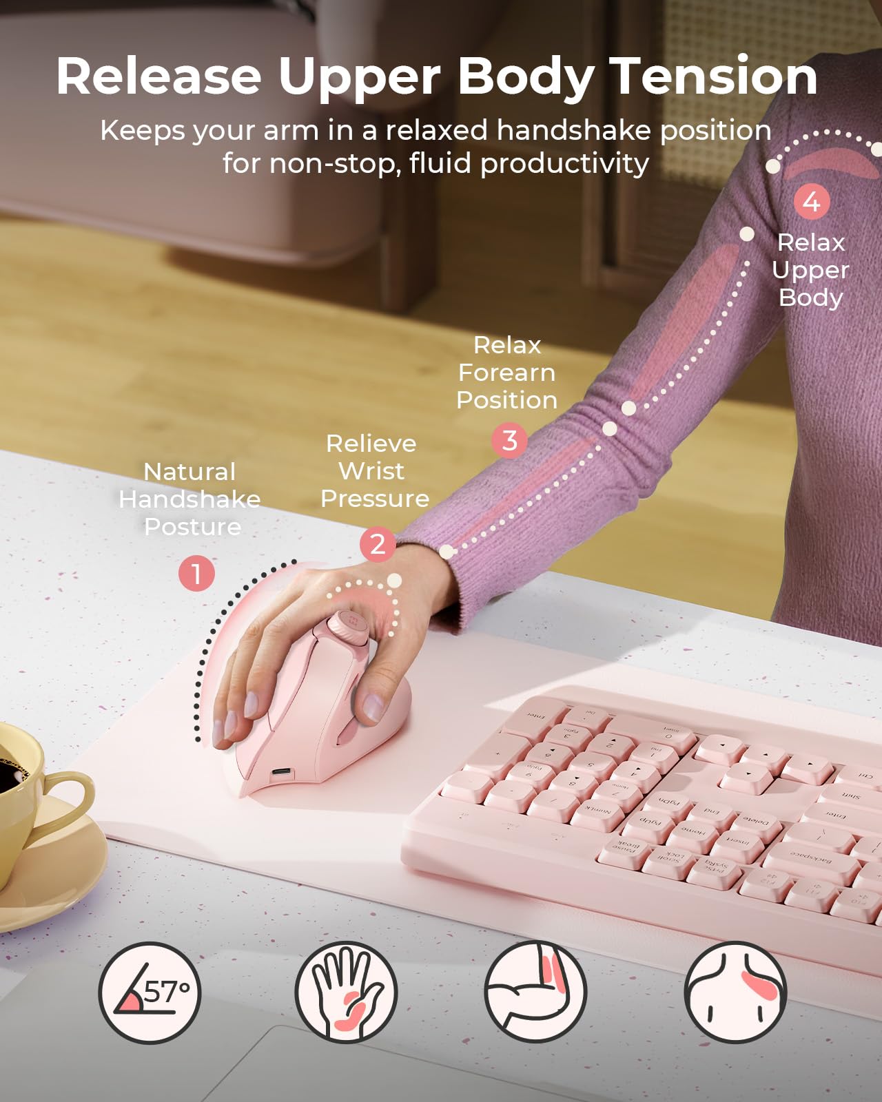 Amazon.com: seenda Ergonomic Mouse Wireless, MOU-302 Bluetooth