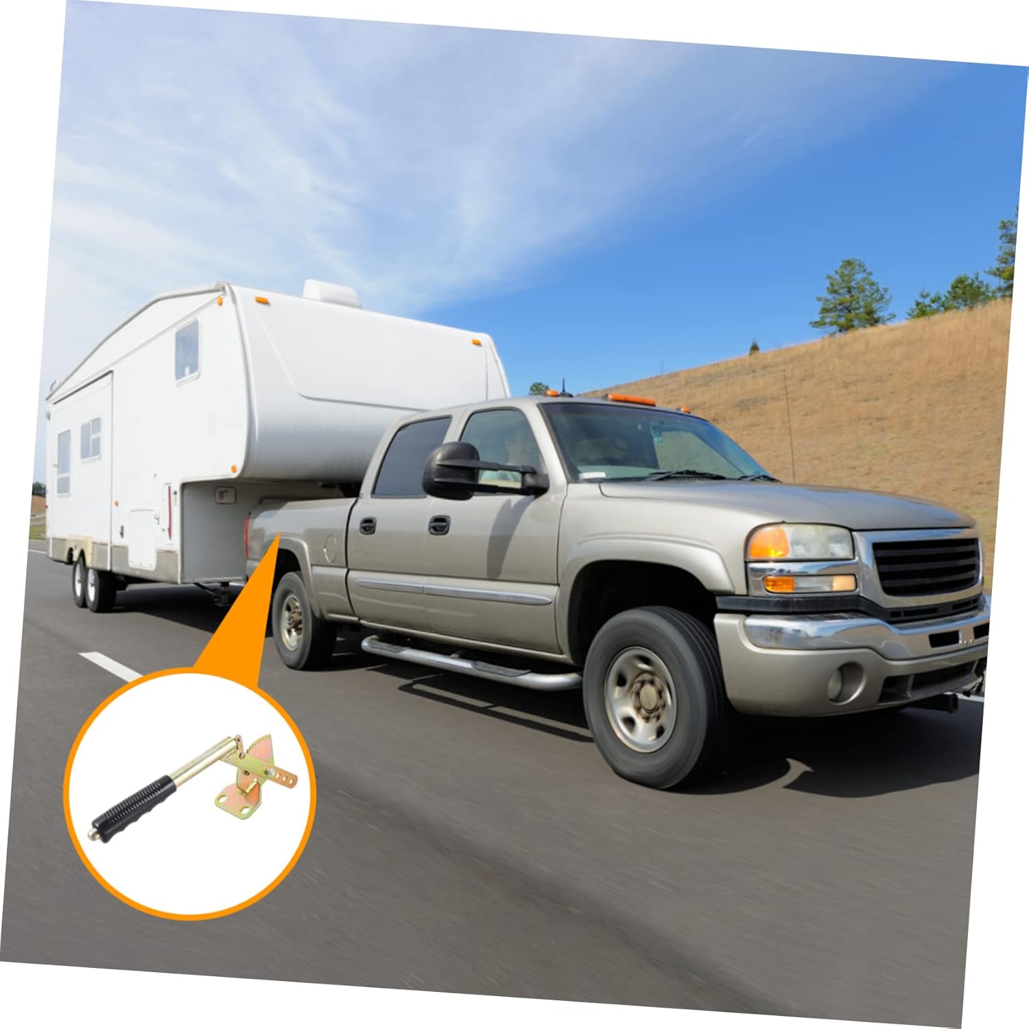 Trailer Hand Brake Lever Connector Anti-Slip Coupling Hitch Brake Handle for RVs and Trailers