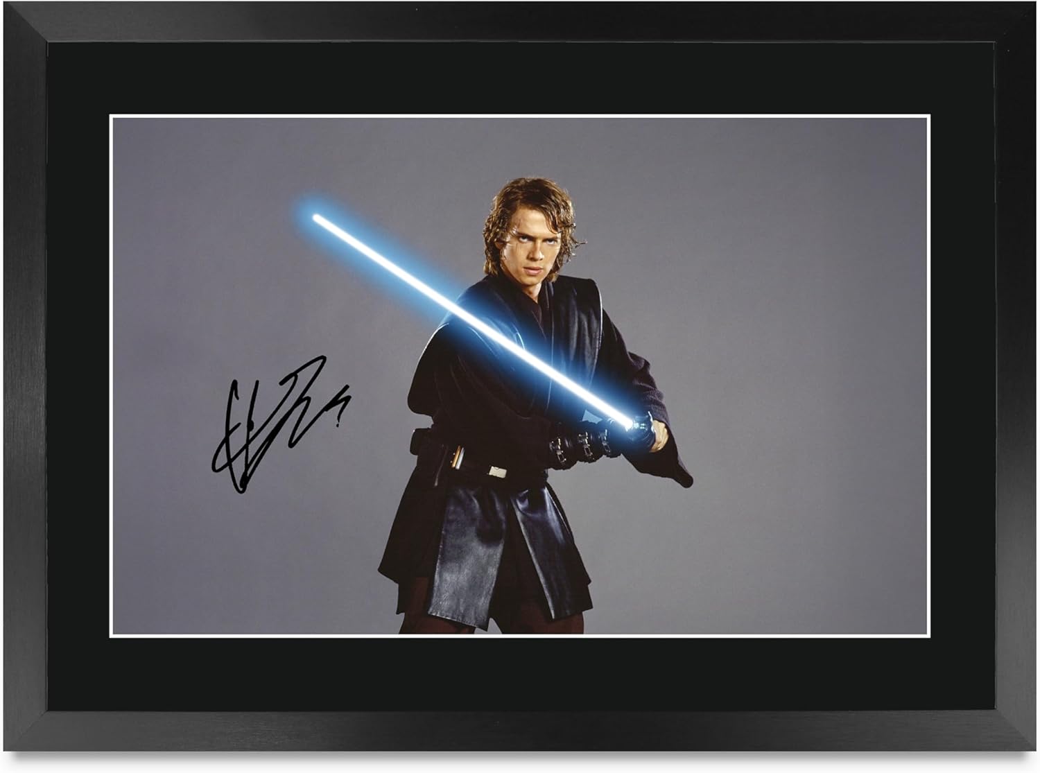 HWC Trading Hayden Christensen Gift USL Framed Signed Printed Autograph Star Wars Gifts Anakin Skywalker Print Photo Picture Display - US Letter Size