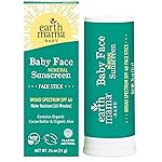 Earth Mama Baby Face Mineral Sunscreen Stick SPF 40 | Non-Nano Zinc, Contains Organic Cocoa Butter & Aloe | Babies, Kids & Family 0.74-Ounce