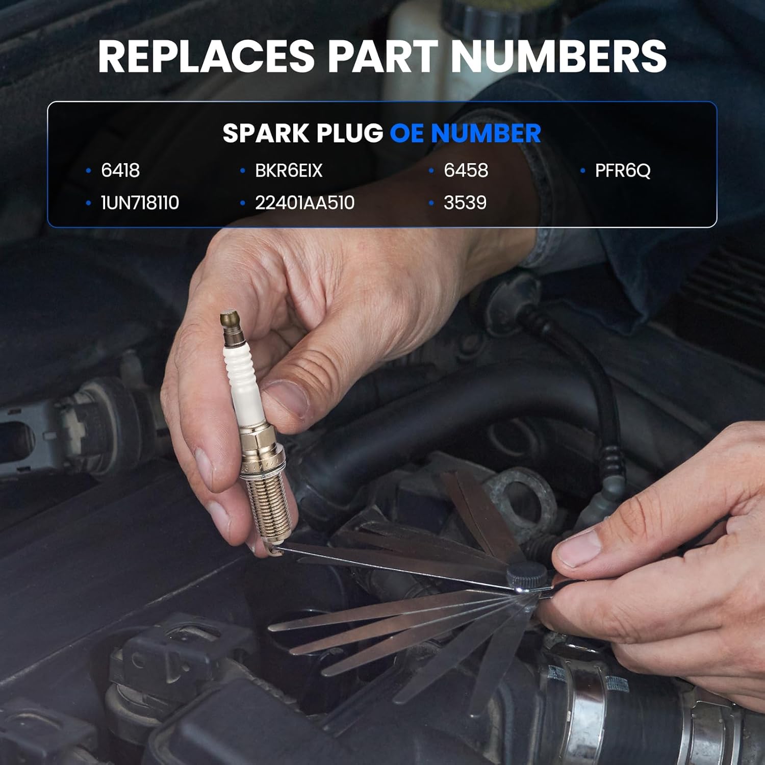 6418 Iridium Spark Plugs 8 Pack - Compatible with BMW 320i 323Ci 323i 325Ci 325i Compatible with Mercedes-Benz C32 AMG, Pathfinder, VWPassat, CTS, XC90, 911 - Replaces BKR6EIX Spark Plug