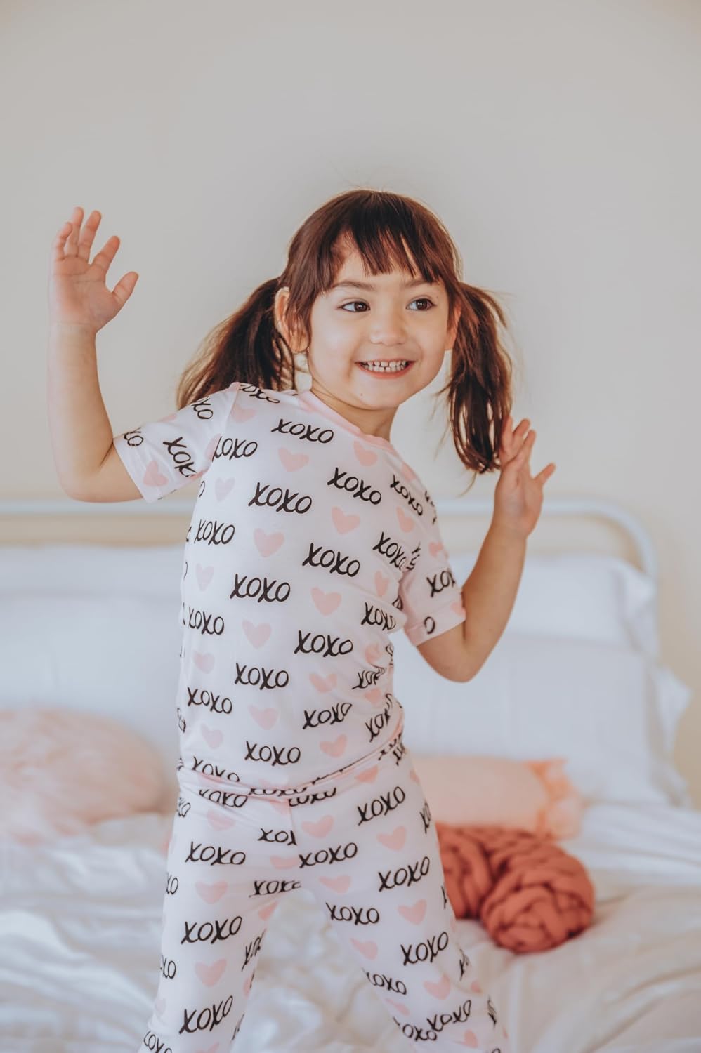 KicKee Print Short Sleeve Pajama Set, Baby to Kid, Super Soft Bamboo Viscose Fitted Pajamas