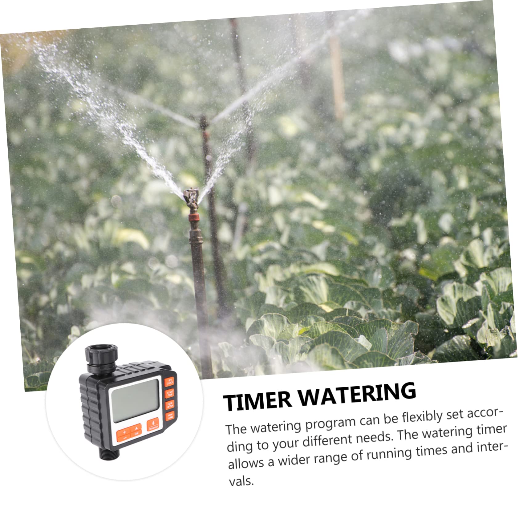 SUPVOX Timer per Irrigazione a Goccia Display Digitale, Programmatore Automatico per Sistemi di Irrigazione, Abs Nero