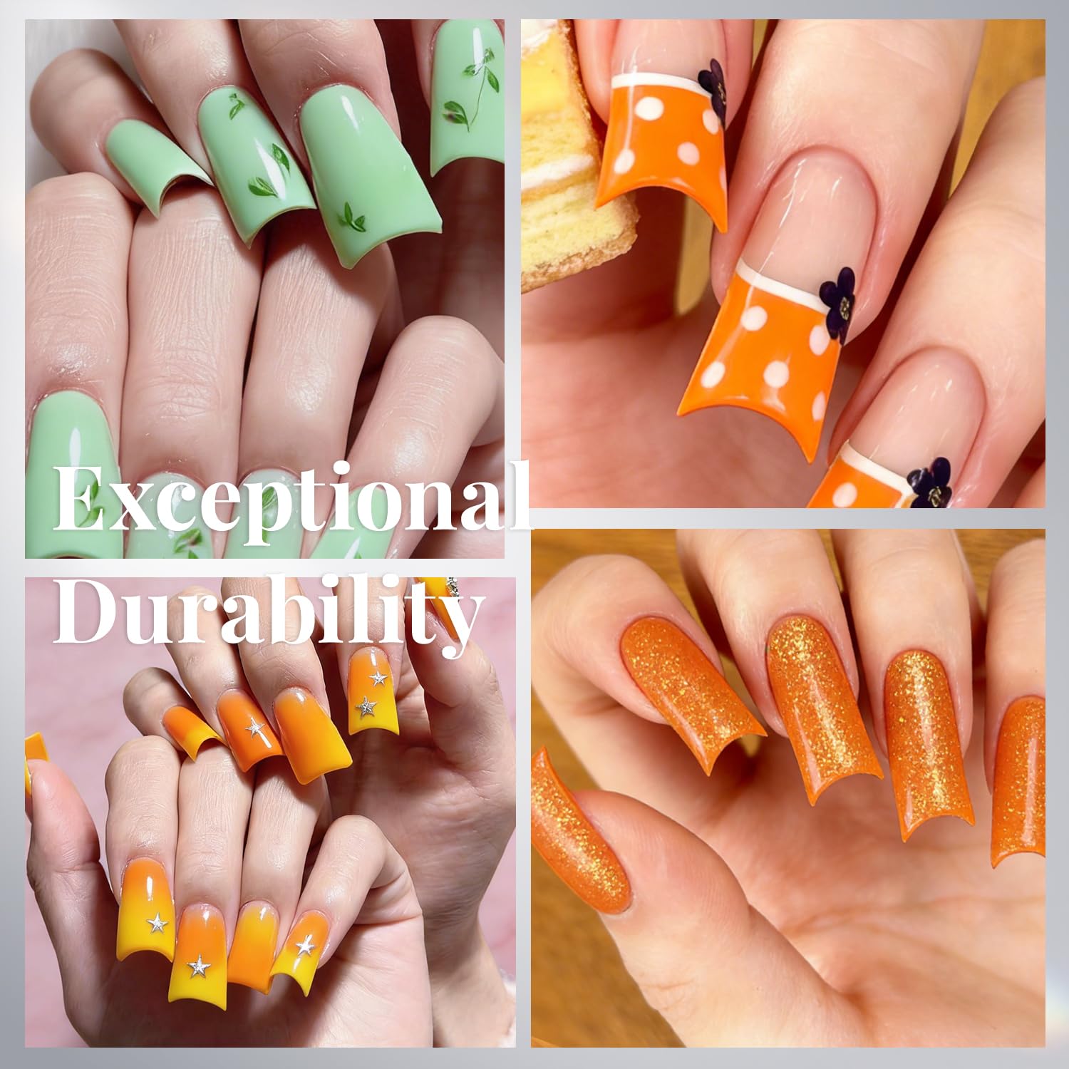 krofaue Puntas de uñas de pato, 240 piezas de uñas curvadas de gel suave transparente, 12 tamaños, estilo patas de pato de cristal, uñas postizas extra anchas francesas con caja para salón de
