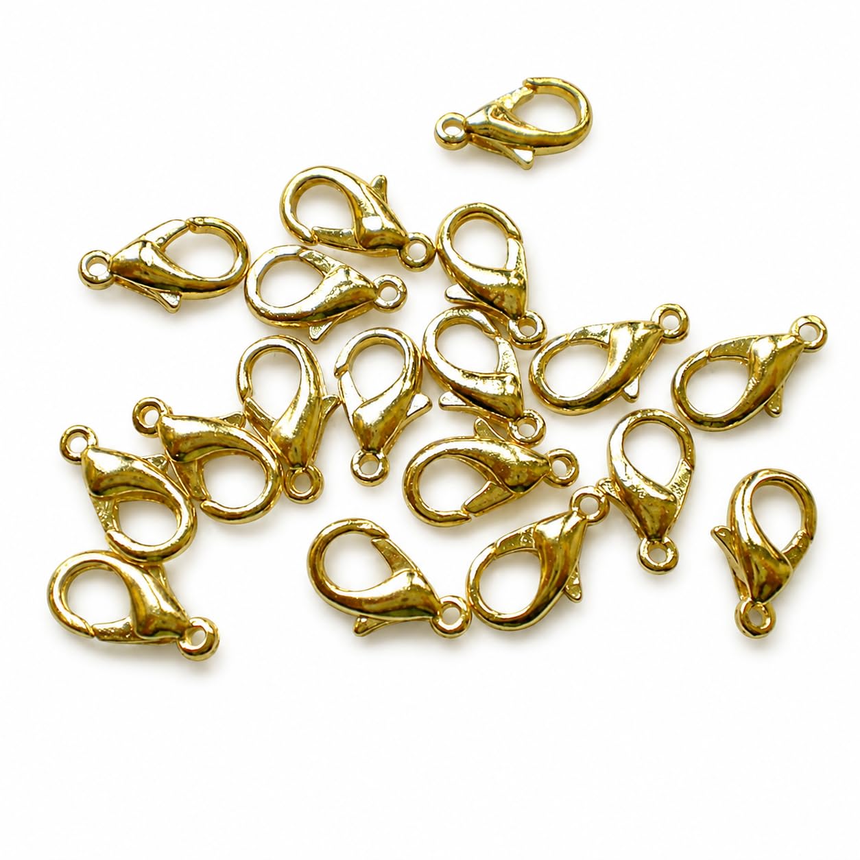 BSI – 50 cierres de langosta Populer 12 mm ~ hallazgos para hacer joyas ~ (chapado en oro)