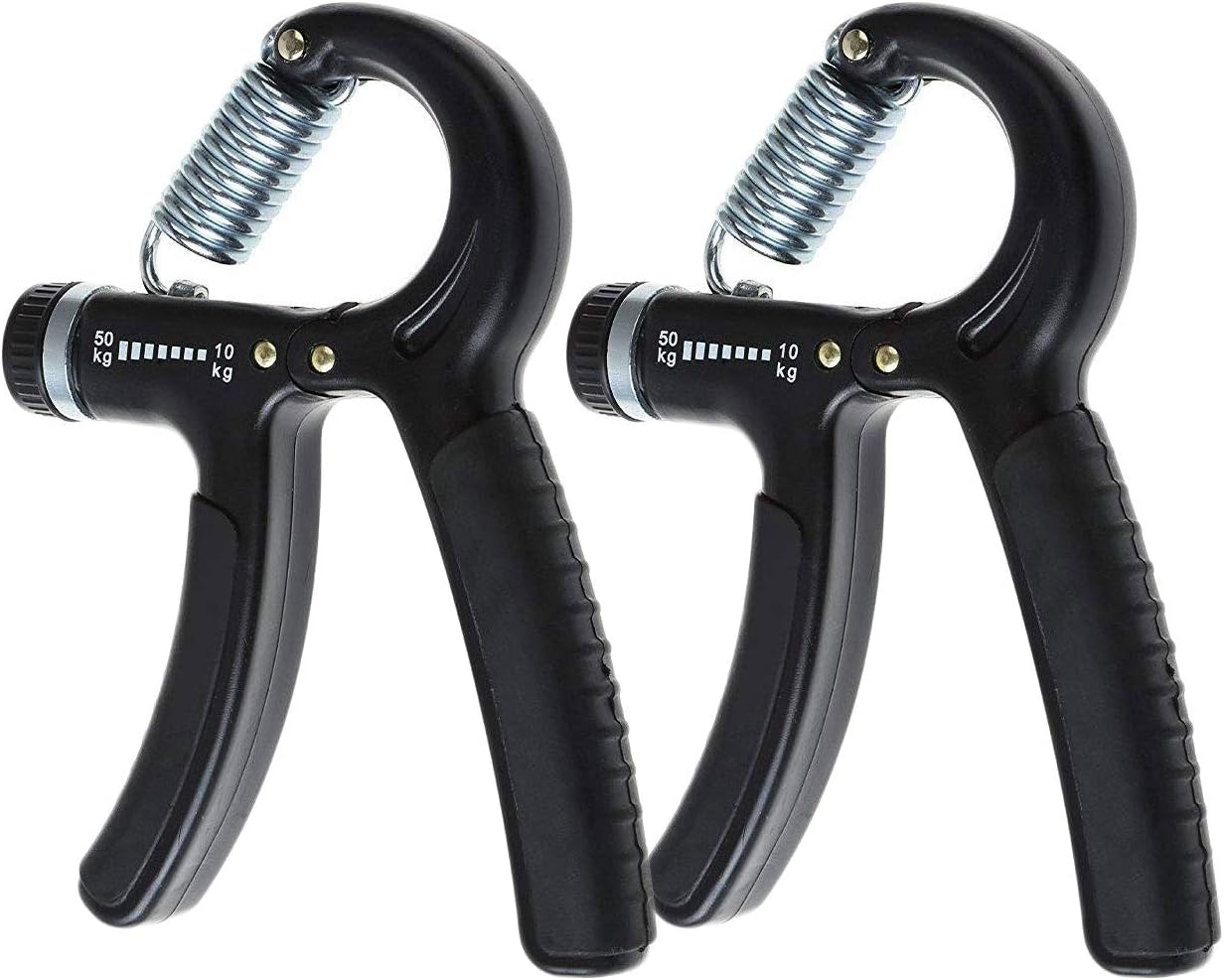 2 Pcak Adjustable Resistance Hand Grips Strengthener Single Hand Power Gripper Fitness Equipments Hand Wrist Strength Training Tool Hand Exerciser Grip,Black(22-110LBS)