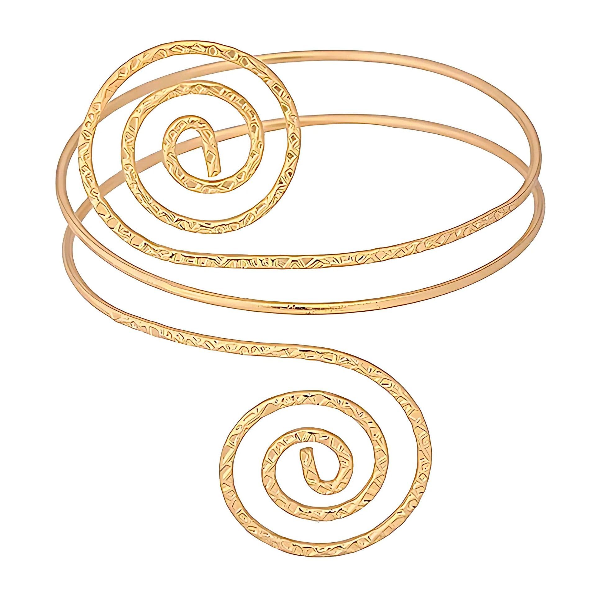 via mazzini Gold Plated Spiral Majesty Upper Arm Bracelet Armlet Cuff Band Bangle For Women And Girls (Bracelet0580) 1 Pc-picture-19