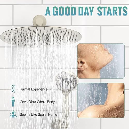 Miniatura 2 de SR SUN RISE Grifo de ducha  Sistema de cabezal de ducha multifuncional de alta presión de 16 pulgadas con accesorios de cabezal de ducha de mano
