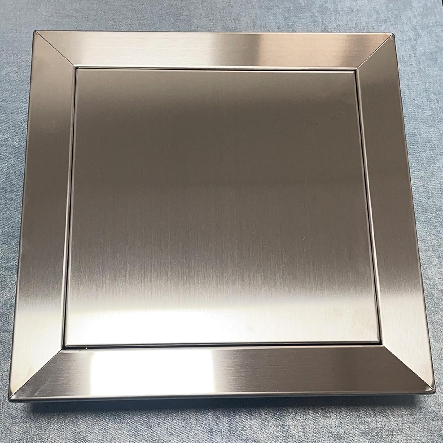 Touch Latch Universal Access Door, Stainless Steel Drywall Access Panel 4 9 16 24 30 37 in Customizable Size, Electrical Plumbing Panel Cover Attic Hatch(20x22in/50x55cm)