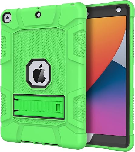 Azzsy Case for iPad 9th Generation/iPad 8th Generation/iPad 7th Generation (10.2 Inch, 2021/2020/2019 Model), Slim Heavy Duty Shockproof Rugged Protective Case for iPad 10.2 inch (Green)