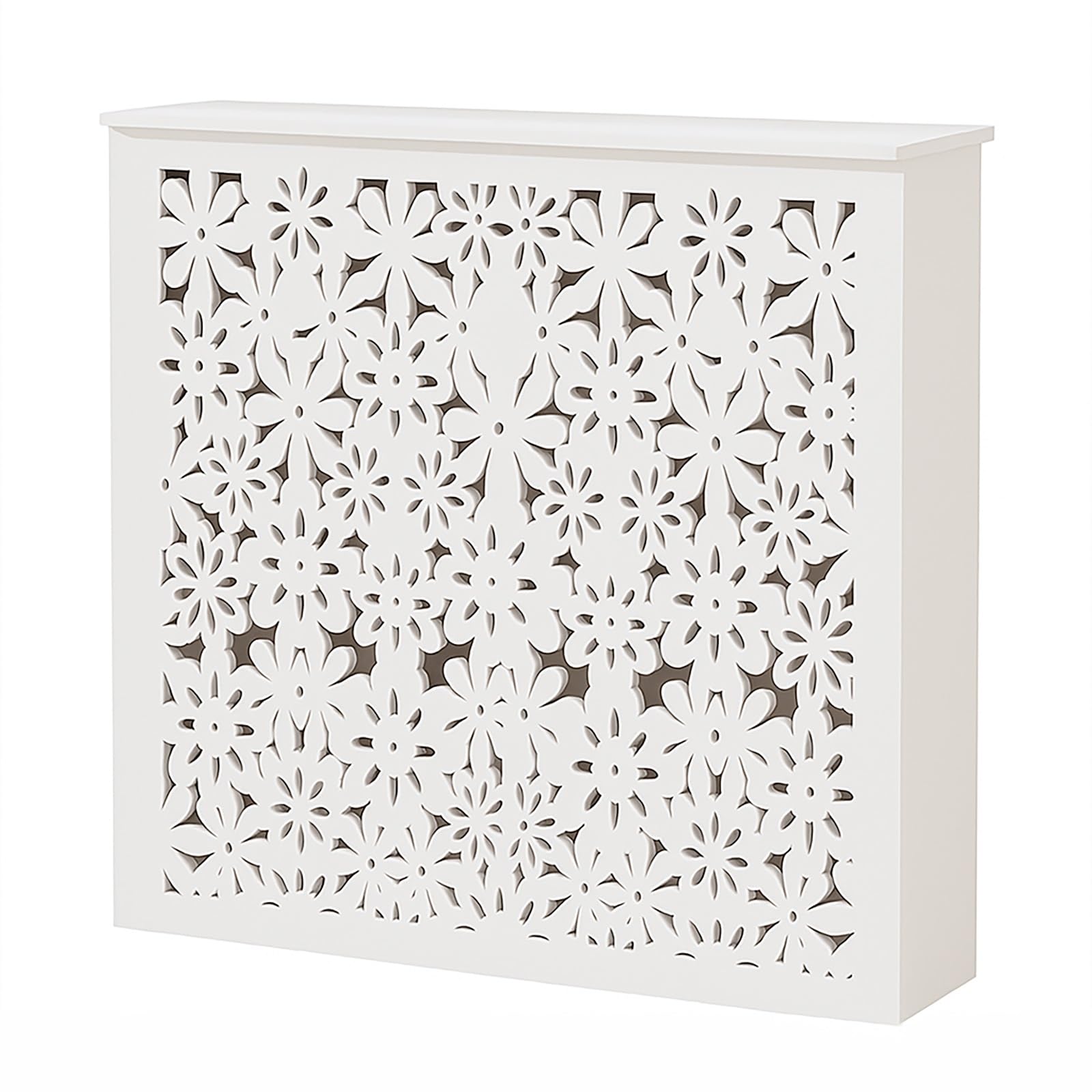 Estante radiador flotante de madera blanco 90x80cm para pasillos estrechos