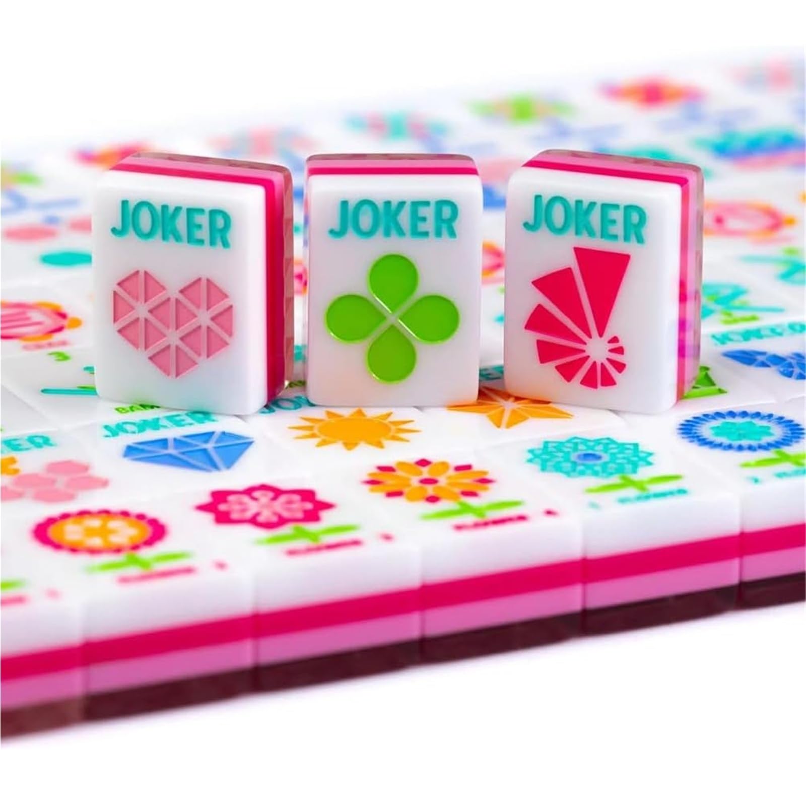 Piastrelle Mahjong Americane, Set Da 160 Mahjong In Acrilico Rosa | 4 Strati Incisi, Con Borsa For Il Trasporto E Dadi, Set Gioco Portatile Viaggio, For Serate Gioco In Famiglia