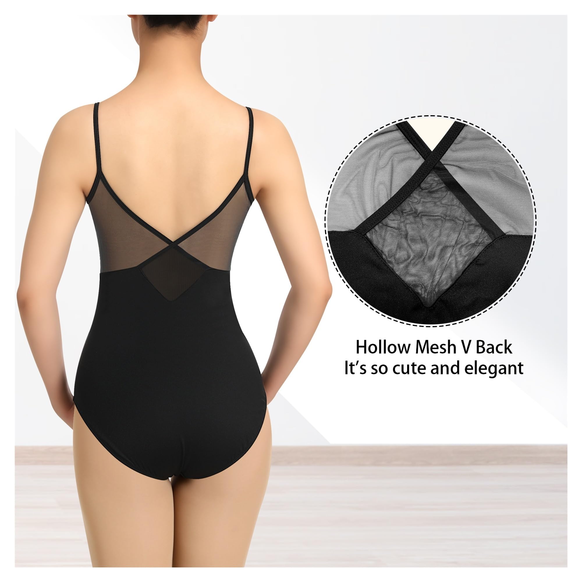 Justaucorps Gymnastique Fille Justaucorps de ballet noir à manches longues for femme, costume de danse, de gymnastique