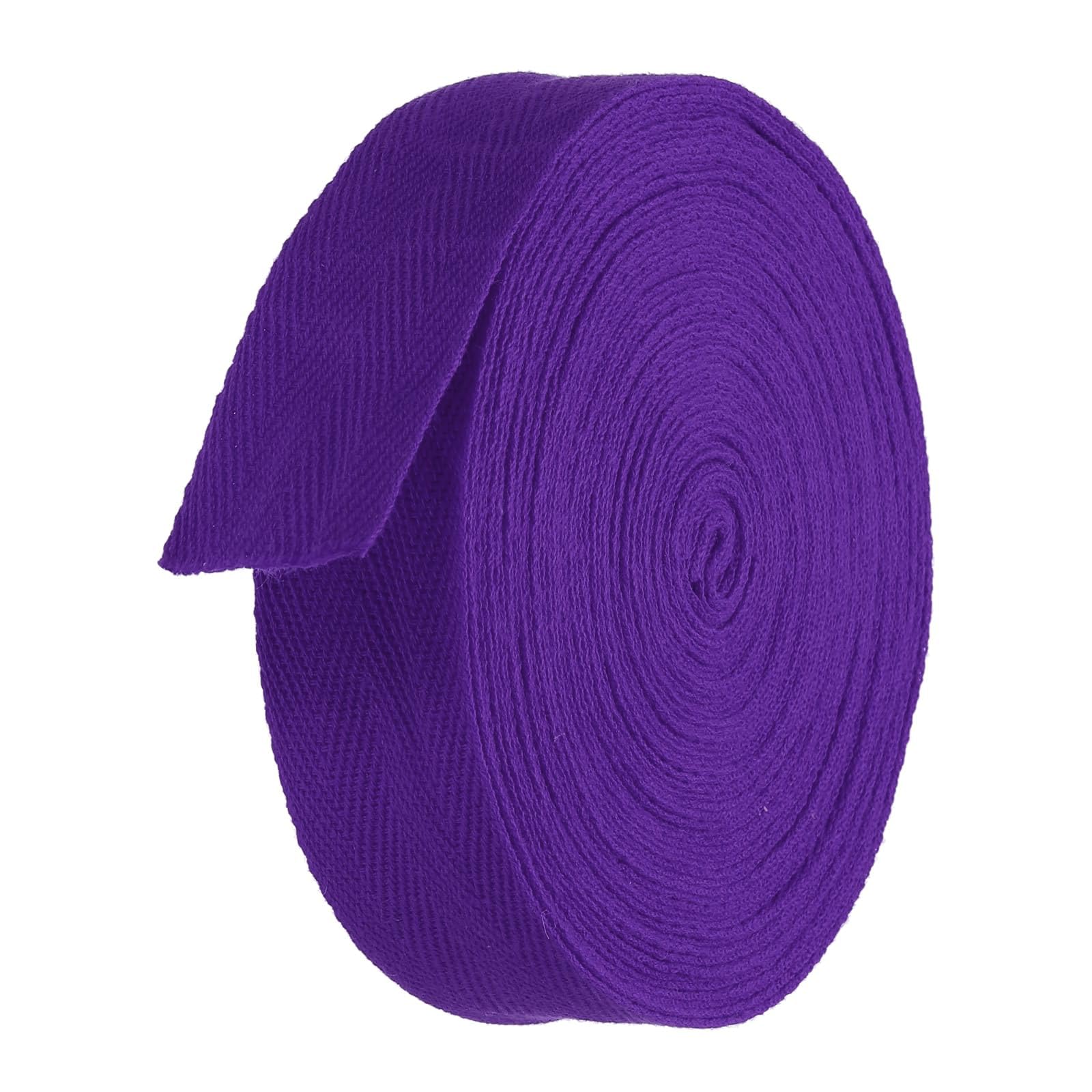 TA-VIGOR Cotton Twill Tape Ribbon 30mm, 10 Yards Bias Binding Tape Bunting Tape Soft Natural Herringbone Webbing Tape Roll for Sewing Dressmaking Gift Wrapping DIY Craft, Purple