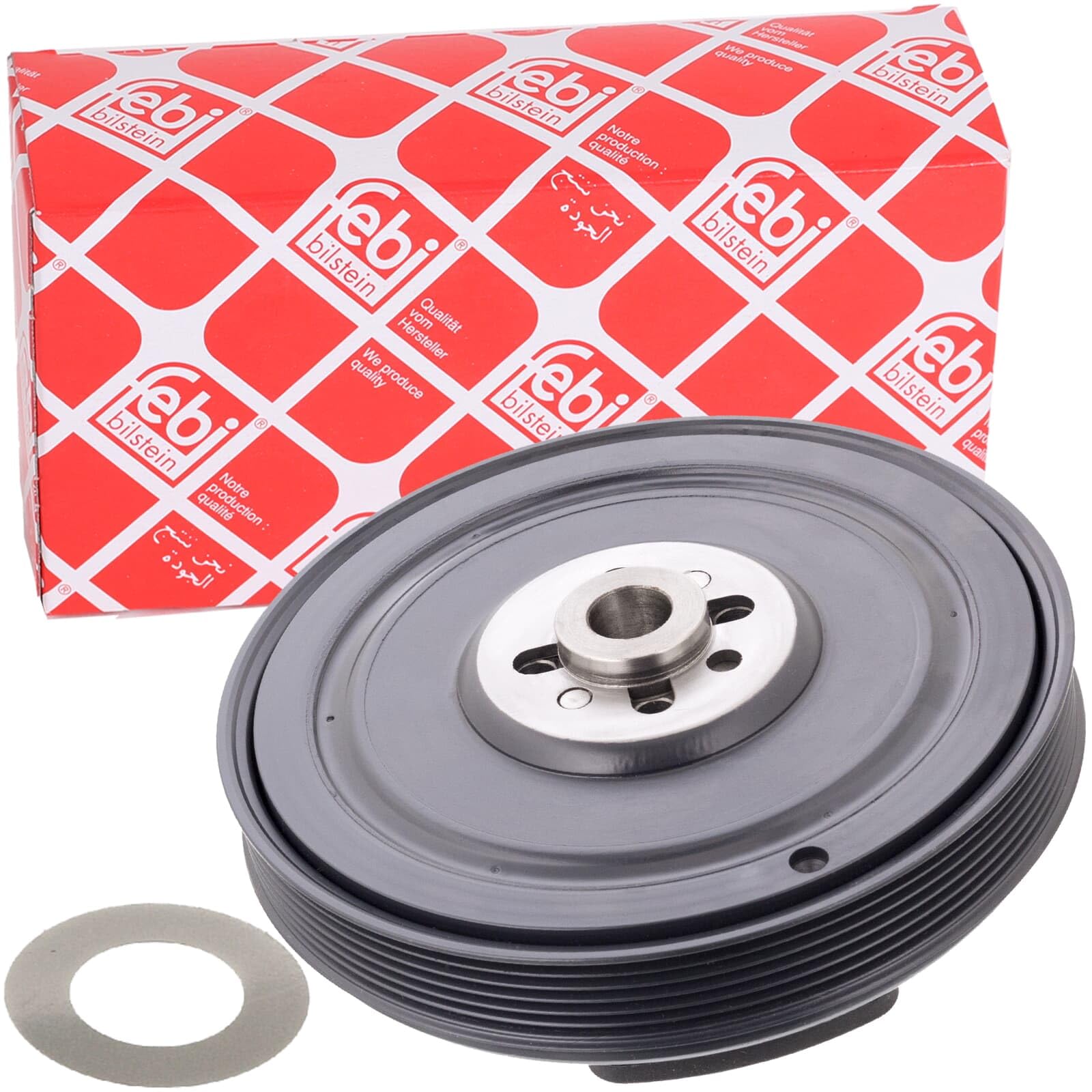 Crankshaft Pulley fits VW TRANSPORTER Mk4 2.5D 95 to 03 Belt 074105251AC Febi