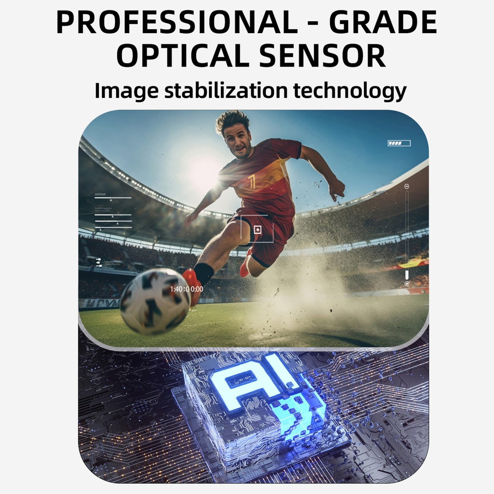 GOWENIC Inteligentne Okulary, 8-megapikselowa Kamera HD, Tłumaczenie w Czasie Rzeczywistym, Otwarte Słuchanie i Optyczna Stabilizacja Obrazu EIS