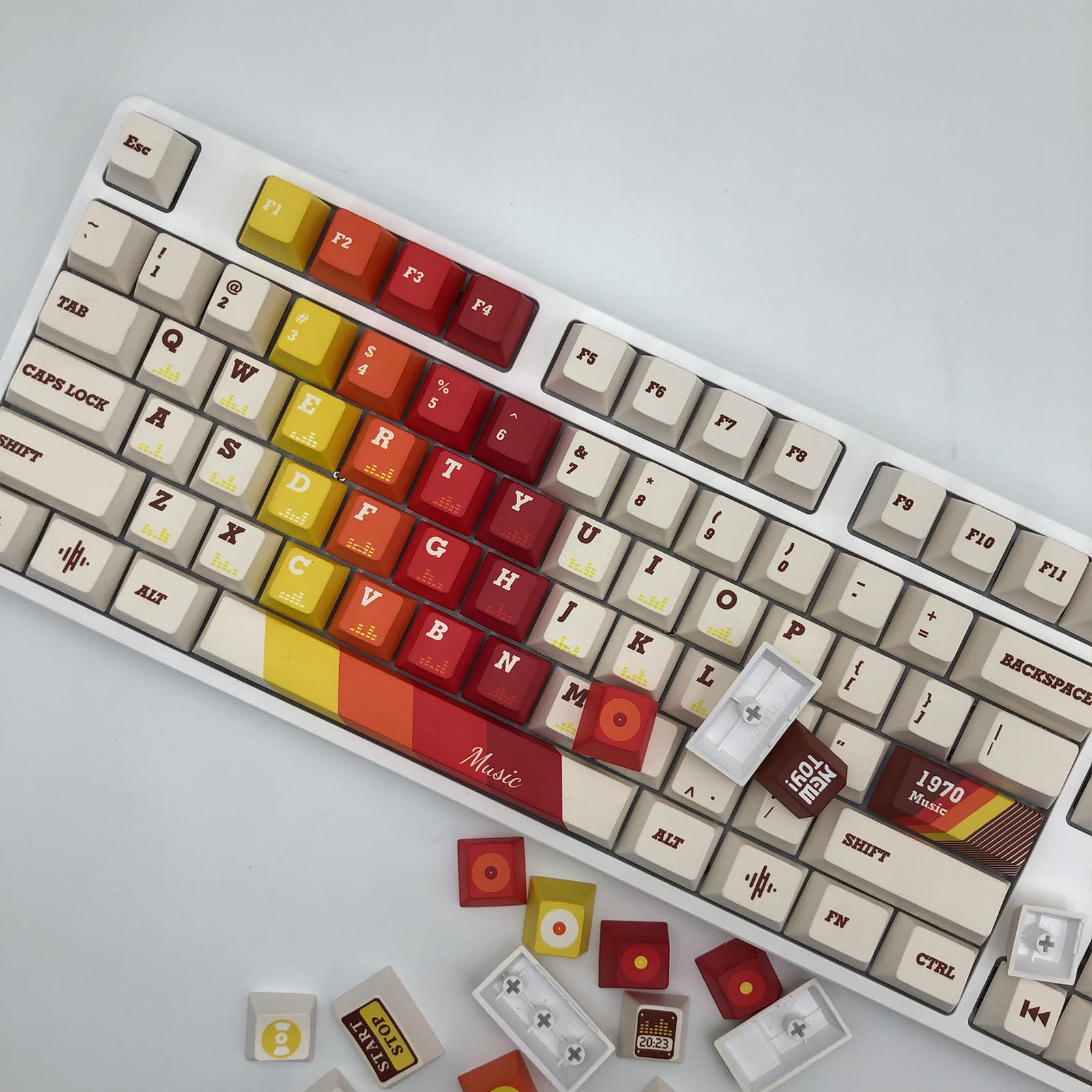 Snapklik.com : PBT Keycaps, 128 Keys Set Cherry Profile Custom Keycaps ...