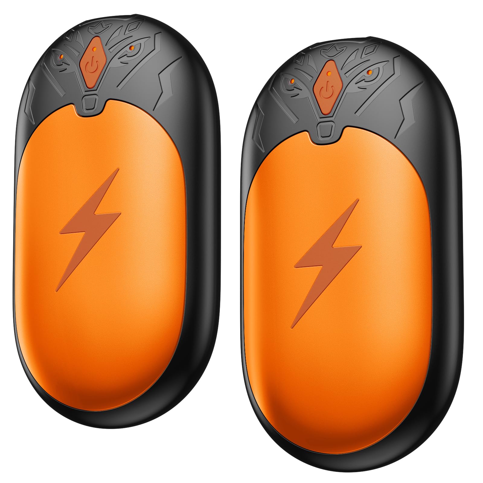 Hand Warmers Rechargeable 2 Pack, Electric Handwarmers Portable Pocket Heater, Reusable Hand Warmer 2 in 1, 3 Levels Heat, Up to 24 hrs, Double-Sided Heating USB Warmers for Winter Gift - Orange — image 1