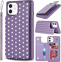 Vista 32 de Cavor for iPhone 11 Wallet Case with Card Slots Holder,Premium PU Leather Kickstand Feature Case [Wrist Strap] Double Magnetic Clasp Shockproof Flip